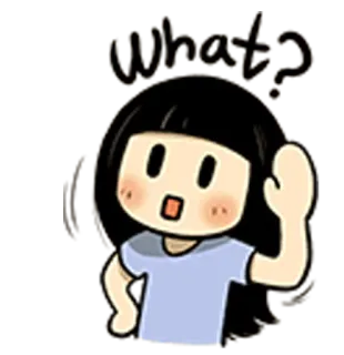 ❓ What? Desenho animado, Pergunta, Confuso, Expressão, Anime, Fofo, Garota telegram sticker