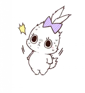 😨 coelho, animal, desenho animado, fofo, kawaii, chocado, surpresa, coelho telegram sticker