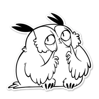 🙈 올빼미, 새, 만화, 동물, 야생 동물, 스티커 telegram sticker