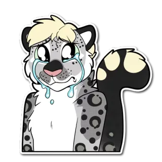 😭 piangere, leopardo delle nevi, animale, lacrime, triste telegram sticker