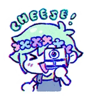 📸 CHEESE! ser, aparat, naklejka, słodkie, postać telegram sticker
