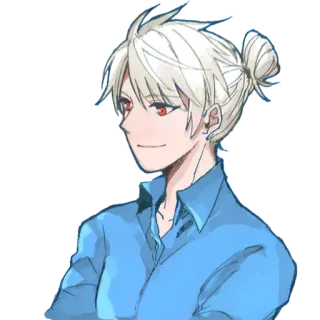 😊 Anime, Manga, Charakter, Porträt, Anime Junge, Dutt, Hübsch telegram sticker