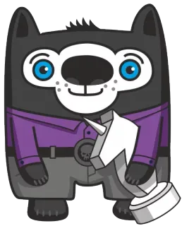😛 늑대, 만화, 캐릭터, 귀여운, 동물 telegram sticker