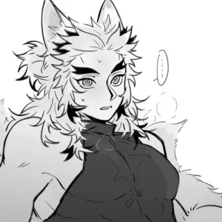 🐱 Anime, Furry, Ilustração, Raposa, Retrato, Desenho animado telegram sticker
