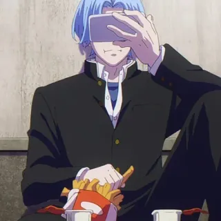 💎 Langa Hasegawa SK8 the Infinity anime, character, food, fries, snack, phone, japanese, cartoon telegram sticker
