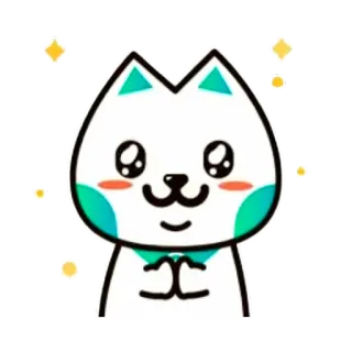 🤩 猫, 可爱, 卡哇伊, 贴纸, 动物, 闪亮, 插图 telegram sticker