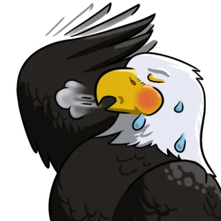 😍 aigle, dessin animé, sueur, épuisé, oiseau telegram sticker