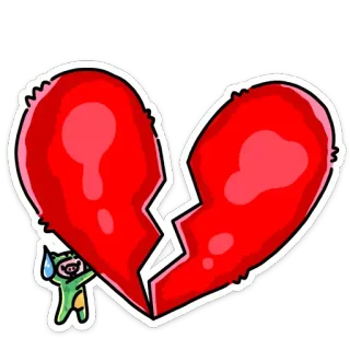 💔 broken heart, sadness, heartbreak, love, cartoon, emotional telegram sticker
