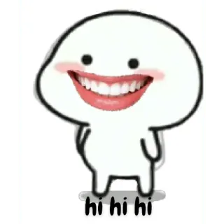 😀 hi hi hi hi cute, happy, greeting, cartoon telegram sticker