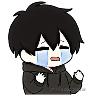 😭 anime, crying, sad, cartoon, character whatsapp sticker