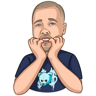 🙀 мультфильм, персонаж, стикер, мужчина, иллюстрация whatsapp sticker