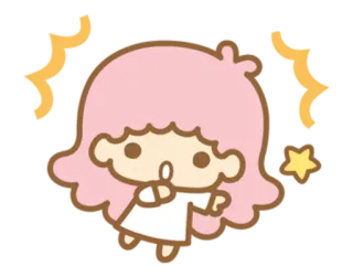 😨 kiki, little twin stars, sanrio, kawaii, fofo, desenho animado telegram sticker