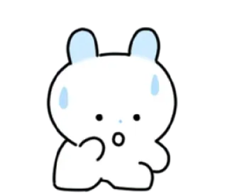 💭 震惊, 惊讶, 害怕, 兔子, 汗, 卡通 telegram sticker