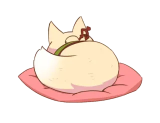 ❤️ лиса, подушка, животное, милый, сон, отдых telegram sticker