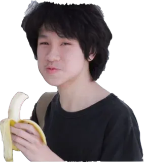 🍌 osoba, banan, przekąska, azjatycki, młody telegram sticker