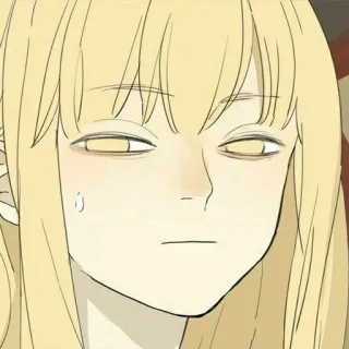 🌟 Mädchen, Cartoon, Anime, Frau, Ausdruck, gelangweilt whatsapp sticker