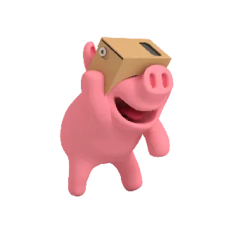 😎 cochon, vr, réalité virtuelle, animal, mignon telegram sticker
