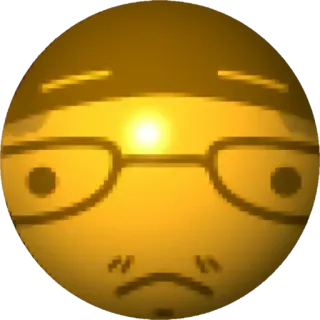 🤩 emoji, traurig, brille, gesicht, gelb telegram sticker