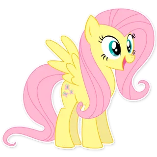 😊 Fluttershy My Little Pony Cartoon, Pony, Fluttershy, Freundschaft, Süß, Pferd, Gelb, Rosa telegram sticker