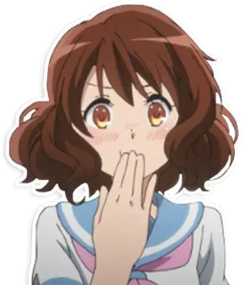 😳 动漫女孩, 可爱, 害羞, 脸红, 校服, 卡通, 动漫 telegram sticker