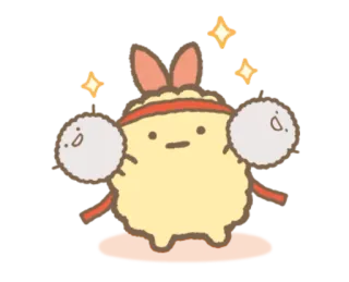 😝 คาวาอิ, น่ารัก, ตัวละคร, ฟิตเนส, ยกน้ำหนัก, การ์ตูน telegram sticker