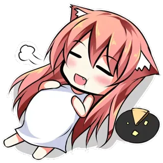 🍰 Anime, Catgirl, Sonno, Carino, Kawaii, Chibi telegram sticker