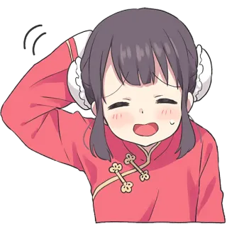 😁 Anime, Lindo, Chica, Dibujo animado, Pegatina, Ilustración telegram sticker