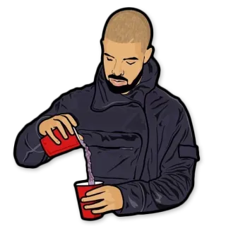 🤣 Drake drake, แร็ปเปอร์, เครื่องดื่ม, purple drank, เพลง telegram sticker