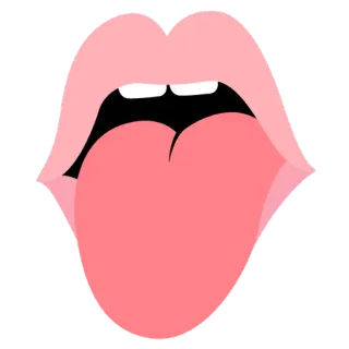 👅 bibir, lidah, mulut, kartun, ilustrasi telegram sticker
