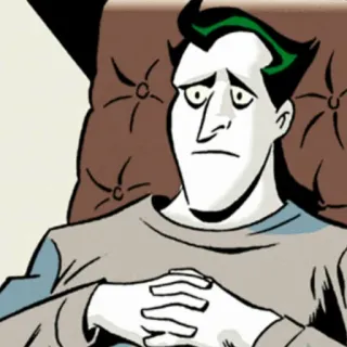 📎 Cartoon, Figur, Porträt, Grüne Haare, Traurig, Mann telegram sticker