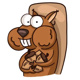 😀 Eichhörnchen, Eicheln, Tier, Cartoon, Lustig, Süß telegram sticker