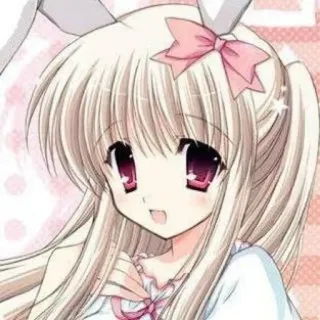 ☺️ anime, cartoon, character, bunny ears, cute, pink bow, girl telegram sticker