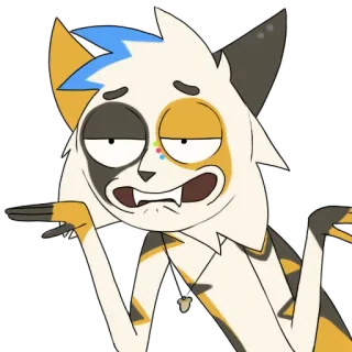 😜 Katze, Cartoon, Achselzucken, Verwirrt, Unsicher, Ausdruck, Tier, Meme telegram sticker