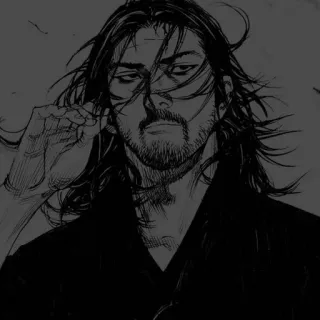 💜 Miyamoto Musashi Vagabond マンガ, バガボンド, 宮本武蔵, 侍, 歴史, 武士, 日本, キャラクター telegram sticker