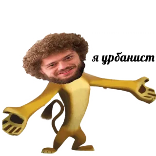 🏳️‍🌈 Я урбанист lion, urbaniste, drôle, dessin animé, mème whatsapp sticker