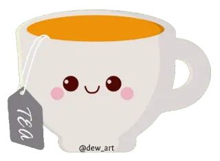 ☕️ TEA 차, 컵, 음료, 카와이, 귀여운, 음료 telegram sticker