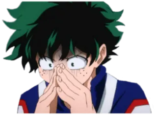 😨 Izuku Midoriya My Hero Academia 动漫, 角色, 震惊, 男孩, 漫画 telegram sticker