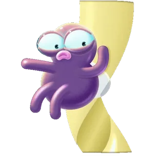 😱 Cartone animato, Carino, Viola, Personaggio, Sticker whatsapp sticker
