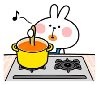 🍵 ウサギ, 料理, キッチン, ウサギ, シェフ telegram sticker