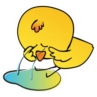 😢 cartoon, bird, sad, crying, tears, pool telegram sticker
