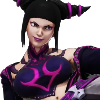 🌚 Juri Han Street Fighter Juri Han, Street Fighter, Videospielfigur, Kämpfer, lila telegram sticker