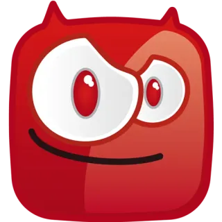 😏 red, monster, cartoon, face, eyes, character telegram sticker