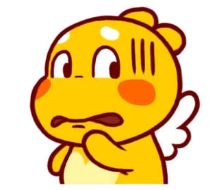 🌝 Мультик, Персонаж, Милый, Эмоциональный, Обеспокоенный whatsapp sticker