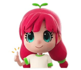 🙂 mignon, dessin animé, personnage, pouce levé, animé whatsapp sticker