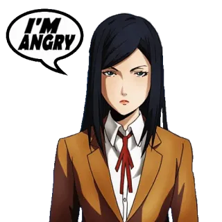 😡 I'M ANGRY enojado, anime, mujer, dibujos animados, emoción, molesto, bocadillo whatsapp sticker