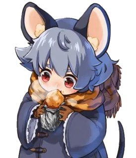 🥧 Anime, Kartun, Lucu, Musim Dingin, Hangat, Syal, Tikus, Binatang telegram sticker