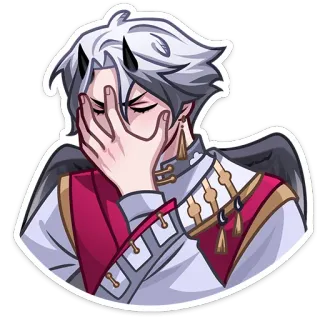 🤦‍♂️ anime, horns, demon, facepalm, sad, disappointed, sticker telegram sticker