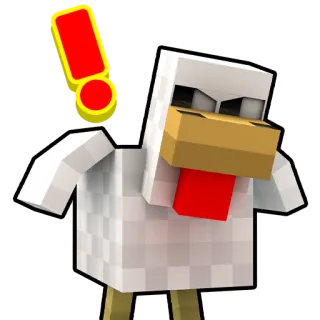 ❗️ Minecraft minecraft, chicken, game, blocky, animal, pixelated telegram sticker
