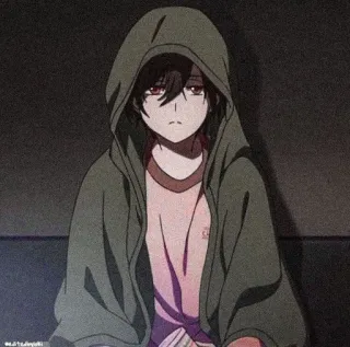 🔥 anime, boy, hoodie, character, manga, illustration telegram sticker