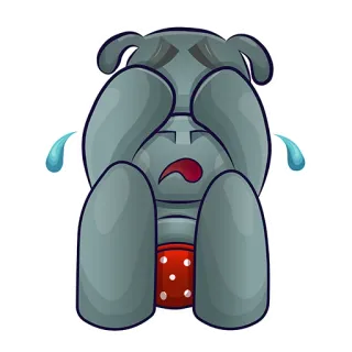 😭 cartone animato, triste, piangendo, personaggio, seduto, animale telegram sticker